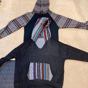 Two junior style pullover hoodies